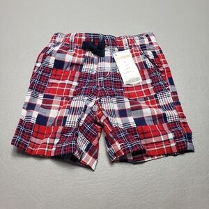 New gymboree toddlers size 2T red and blue plaid shorts
